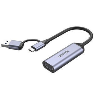 UNITEK HDMI to USB-C/A Adapter. Supports Resolution up to 4K@30Hz.