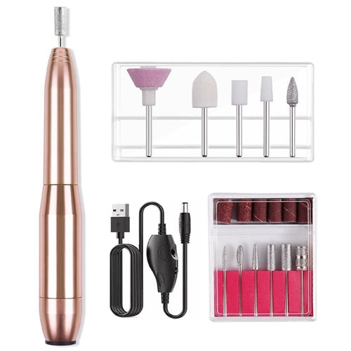 Electric Nail Polisher with 11 Drill Bit Gold
