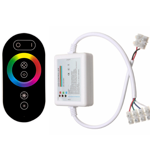 Touch RF Remote RGB LED Controller - Black