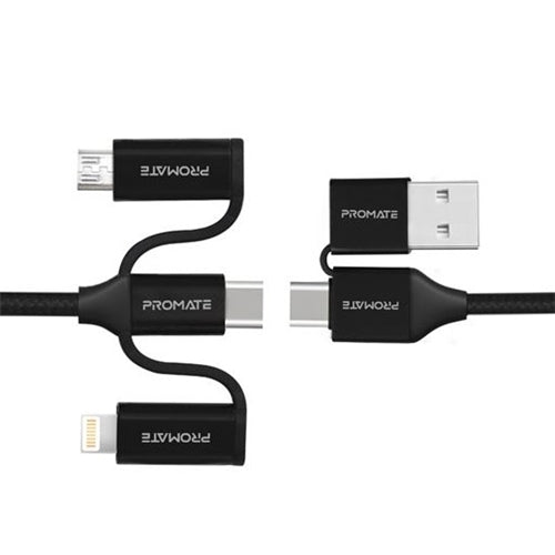 PROMATE 6-In-1 Hybrid 1.2m Multi-Connector Cable For Charging