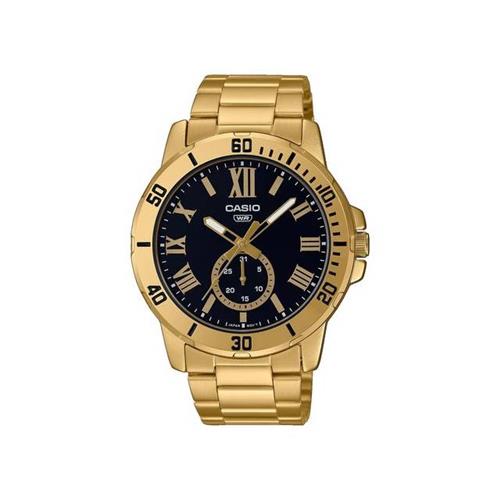 Casio Men's Analogue Gold Ion Plated Stainless Steel Band Watch