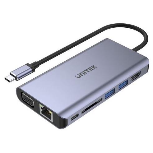 UNITEK 8-In-1 Multi-Port Hub With USB-C Connector