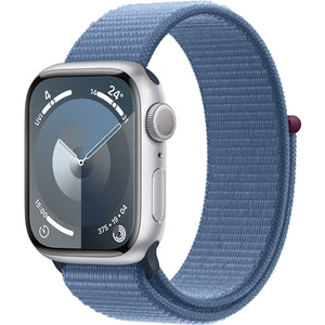 Apple Watch Series 9 GPS 41mm Silver Aluminium Case with Winter Blue Sport Loop