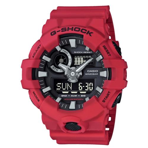 G Shock Analogue Digital Red Black Men's Watch