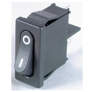 Rocker Switch 250VAC 6A SPST Ultra Mini Black
