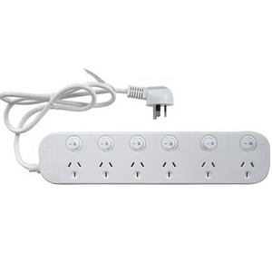6 way Surge Protector Powerboard with switches