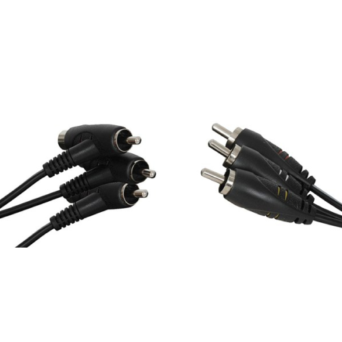 Lead 3x RCA Piggyback Plugs to 3x RCA Plugs Cable - 1.5m