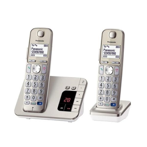 Panasonic KX-TGE222AZN Twin Set Cordless Phone - Silver