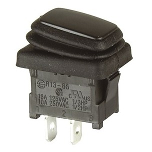 Rocker Switch 250VAC 10A SPST IP65 Rated Black