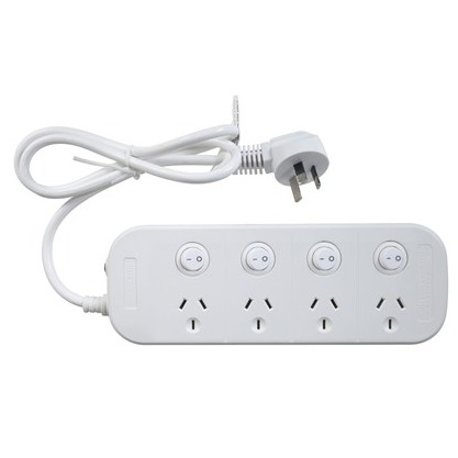 4 way Surge Protector Powerboard with switches