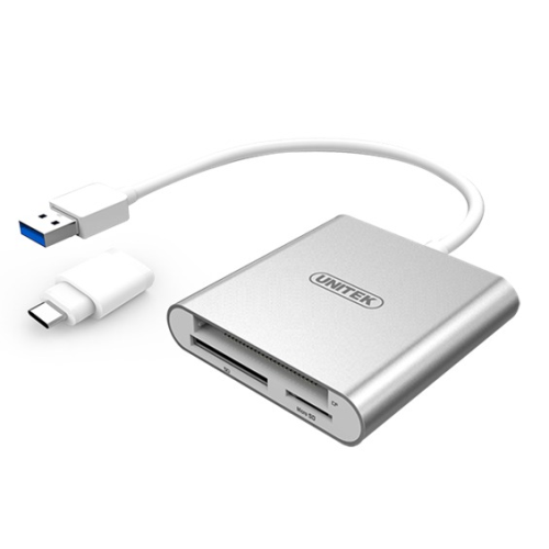 UNITEK USB 3.0 To Multi-In-One Card Reader + USB-C Adapter