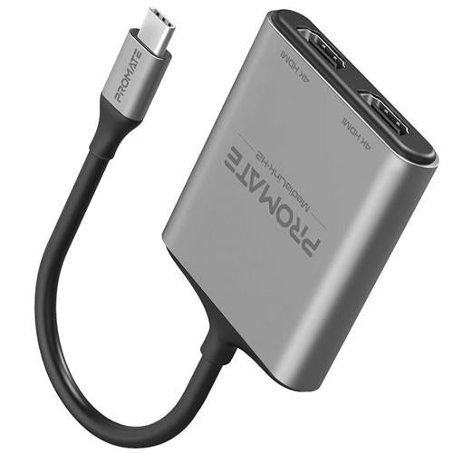 PROMATE 4K USB-C Connector To Dual HDMI Adapter