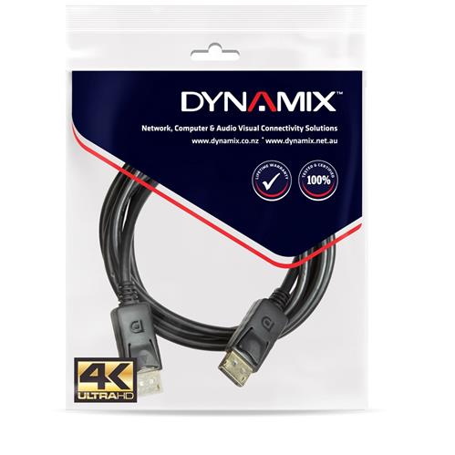 DYNAMIX 1m DisplayPort V1.2 Cable With Gold Shell Connectors DDC