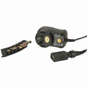 3-12V DC 12W Power Supply 7DC Plugs and USB Outlet