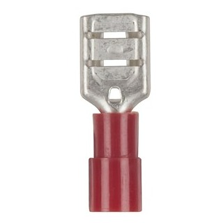 Connector QC 6.4mm Spade Socket Red - 8 Pack