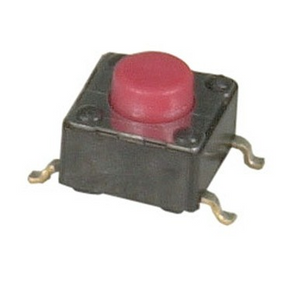 Tactile Switch 12VDC 50mA SPST Round Red - Pack 10