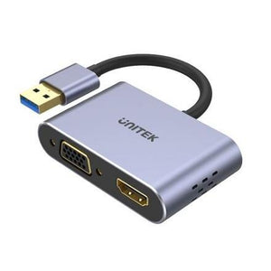 UNITEK USB-A To HDMI 2.0 & VGA Adapter With Dual Monitor Support