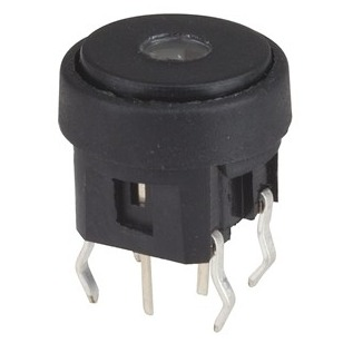 Tactile Switch 12VDC 50mA SPST Round LED Green
