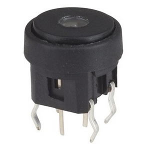 Tactile Switch 12VDC 50mA SPST Round LED Red