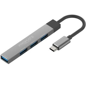PROMATE 4-In-1 Ultra-Slim Multi Port Hub. Includes USB-C & USB-A
