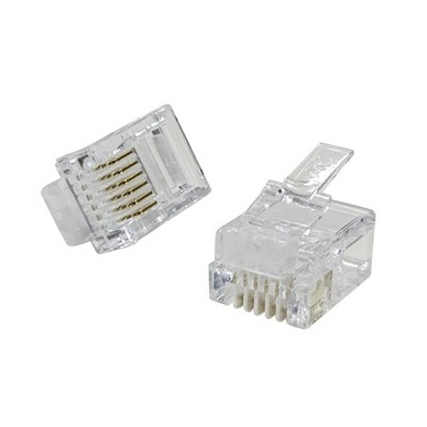RJ12 Telephone plugs for Stranded Cable 6 pin - 50 Pack