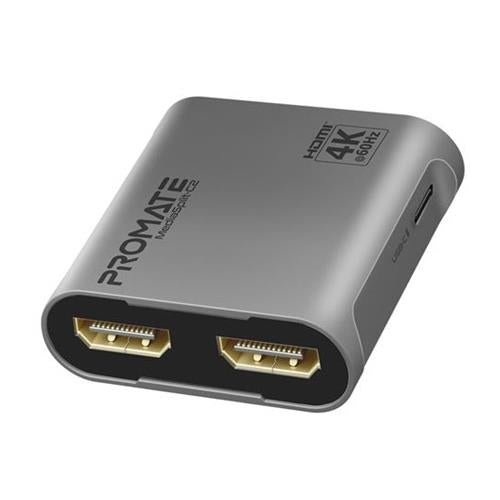 PROMATE HDMI Splitter With Dual HDMI Ports Supports Up To 4K@60Hz