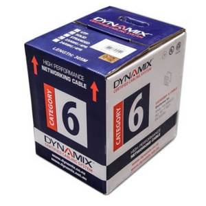 DYNAMIX Cat6 Blue UTP SOLID Cable Roll, 250MHz, 23AWGx4P, PVC Jacket. Supplied on Plastic Reel in Box