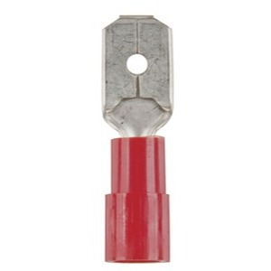 Connector QC 6.4mm Spade Plug Red - 8 Pack