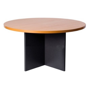 Firstline Meeting Table Round 900mm Beech/Ironstone