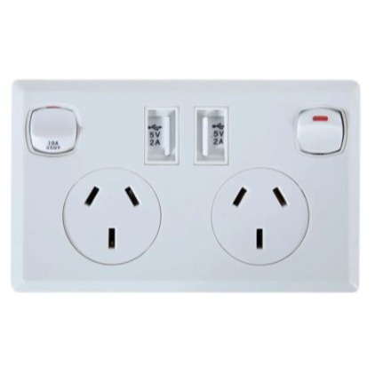 Double USB Wall Socket Power Point Outlet