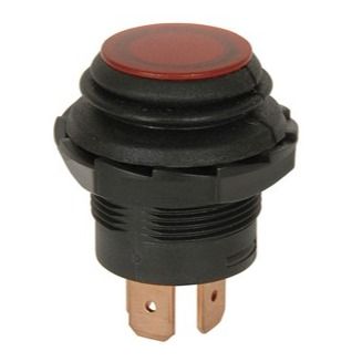 Pushbutton Switch 14V 10A SPST IP65 Momentary Red