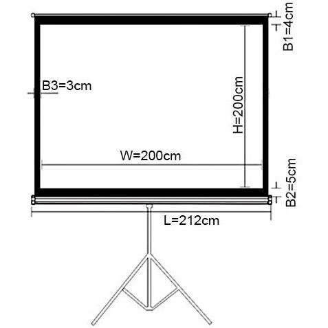 BRATECK 112' Projector Screen, With Tripod. 1:1 Aspect Ratio