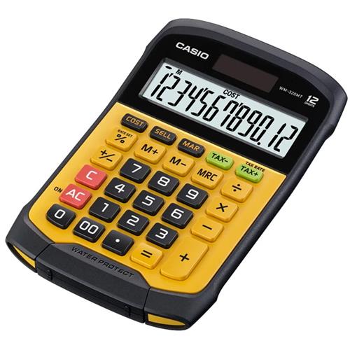 Casio WM320MT Water/Dustproof Desktop Calculator Black/Yellow
