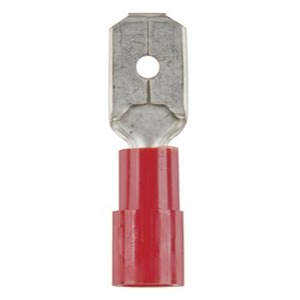 Connector QC 6.4mm Spade Plug Red - 100 Pack