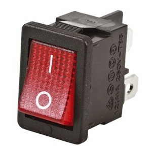 Rocker Switch 240VAC 10A DPST Red LED Illuminated