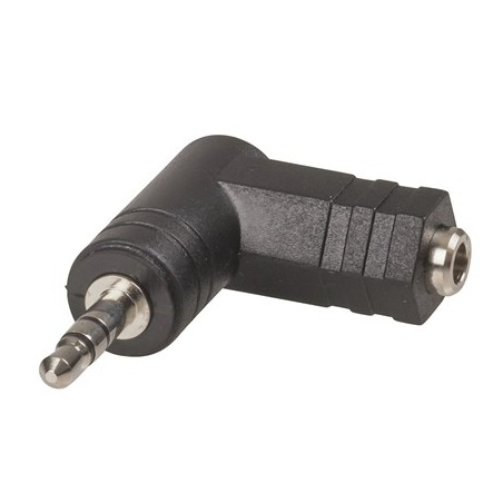 Adaptor 3.5mm Stereo Socket to 3.5mm Stereo Plug Right Angle