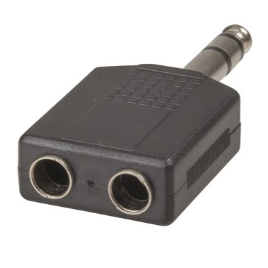 Adaptor 2 x 6.5mm Stereo Sockets to 6.5mm Stereo Plug