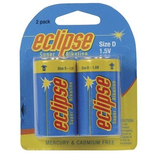 Eclipse Alkaline D Battery - 2 Pack