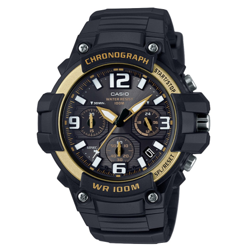 Casio MCW100H-9A2 Mens Sport Analog Watch Black/Gold
