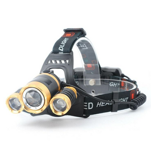 Headlamp 3 Spot Zoomable Gold